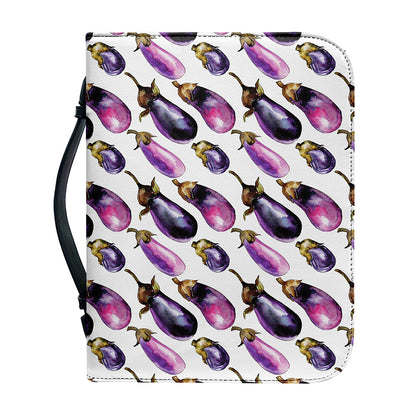 Watercolor Eggplant Pattern Print Leather Bible Cover