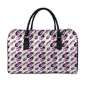 Watercolor Eggplant Pattern Print Leather Duffel Bag