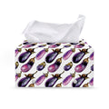 Watercolor Eggplant Pattern Print Leather Tissue Box Cover