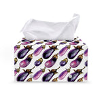 Watercolor Eggplant Pattern Print Leather Tissue Box Cover