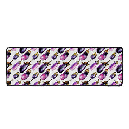 Watercolor Eggplant Pattern Print Long Kitchen Mat