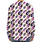 Watercolor Eggplant Pattern Print Long Sleeve Baseball Jersey