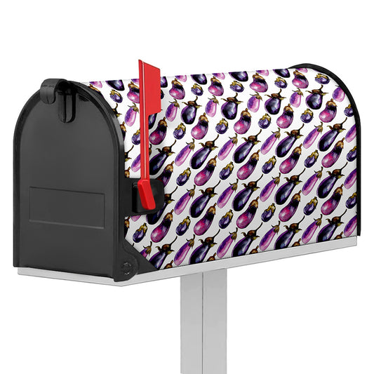 Watercolor Eggplant Pattern Print Mailbox Cover