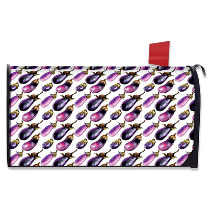 Watercolor Eggplant Pattern Print Mailbox Cover