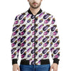 Watercolor Eggplant Pattern Print Men's Bomber Jacket