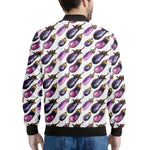 Watercolor Eggplant Pattern Print Men's Bomber Jacket