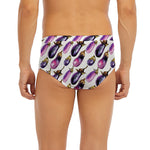 Watercolor Eggplant Pattern Print Men's Briefs