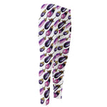 Watercolor Eggplant Pattern Print Men's Compression Pants