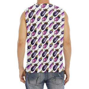 Watercolor Eggplant Pattern Print Men's Fitness Tank Top