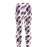 Watercolor Eggplant Pattern Print Men's leggings