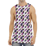 Watercolor Eggplant Pattern Print Men's Muscle Tank Top