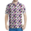 Watercolor Eggplant Pattern Print Men's Polo Shirt
