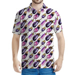 Watercolor Eggplant Pattern Print Men's Polo Shirt