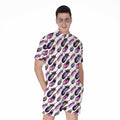 Watercolor Eggplant Pattern Print Men's Romper