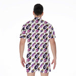 Watercolor Eggplant Pattern Print Men's Rompers