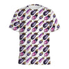 Watercolor Eggplant Pattern Print Men's Sports T-Shirt