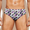 Watercolor Eggplant Pattern Print Men's Swim Briefs