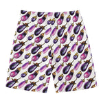 Watercolor Eggplant Pattern Print Men's Swim Trunks