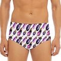 Watercolor Eggplant Pattern Print Men's Triangle Swim Briefs
