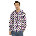 Watercolor Eggplant Pattern Print Men's Velvet Pullover Hoodie
