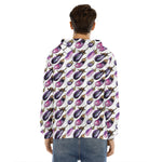 Watercolor Eggplant Pattern Print Men's Velvet Pullover Hoodie
