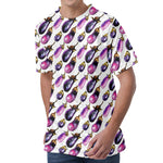 Watercolor Eggplant Pattern Print Men's Velvet T-Shirt