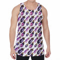 Watercolor Eggplant Pattern Print Men's Velvet Tank Top