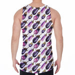 Watercolor Eggplant Pattern Print Men's Velvet Tank Top