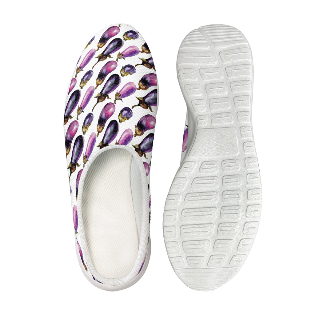 Watercolor Eggplant Pattern Print Mesh Casual Shoes