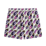 Watercolor Eggplant Pattern Print Mesh Shorts