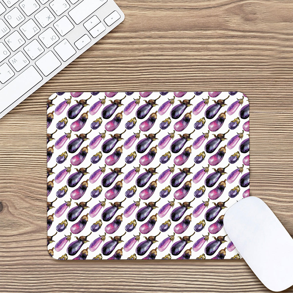 Watercolor Eggplant Pattern Print Mouse Pad