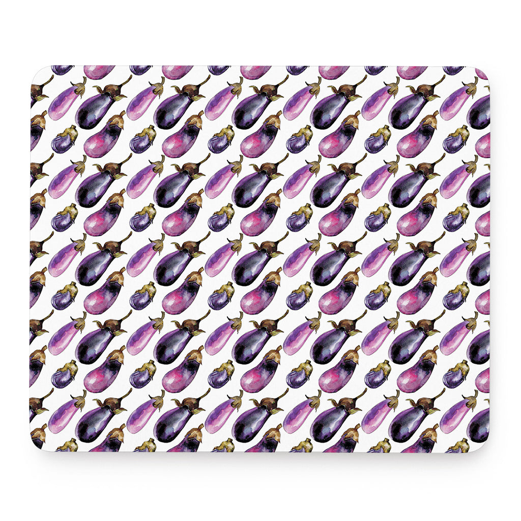 Watercolor Eggplant Pattern Print Mouse Pad