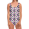 Watercolor Eggplant Pattern Print One Piece Swimsuit