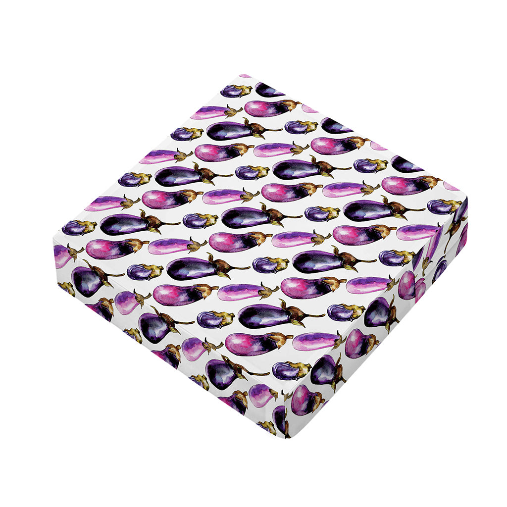 Watercolor Eggplant Pattern Print Outdoor Seat Cushion Cover