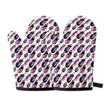 Watercolor Eggplant Pattern Print Oven Mitts