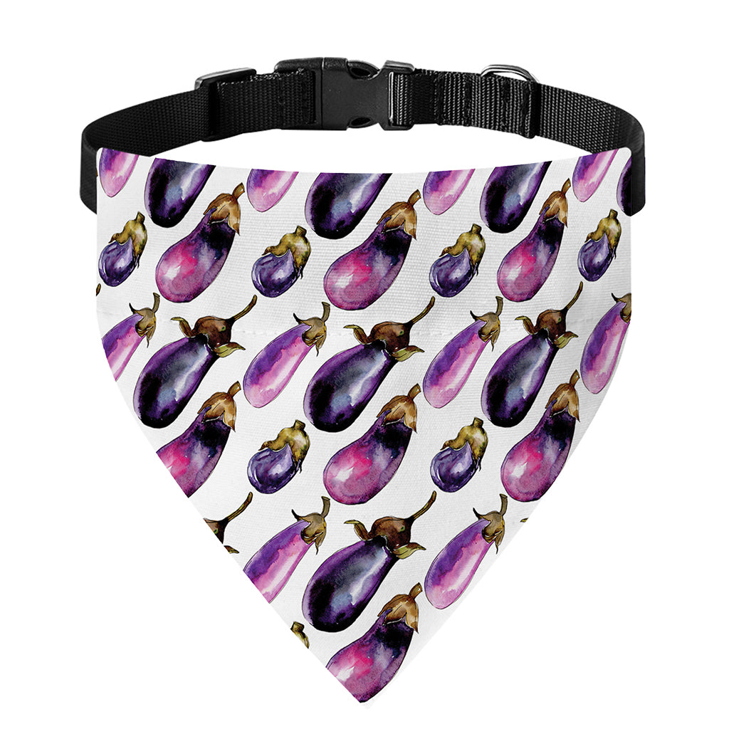 Watercolor Eggplant Pattern Print Over The Collar Dog Bandana