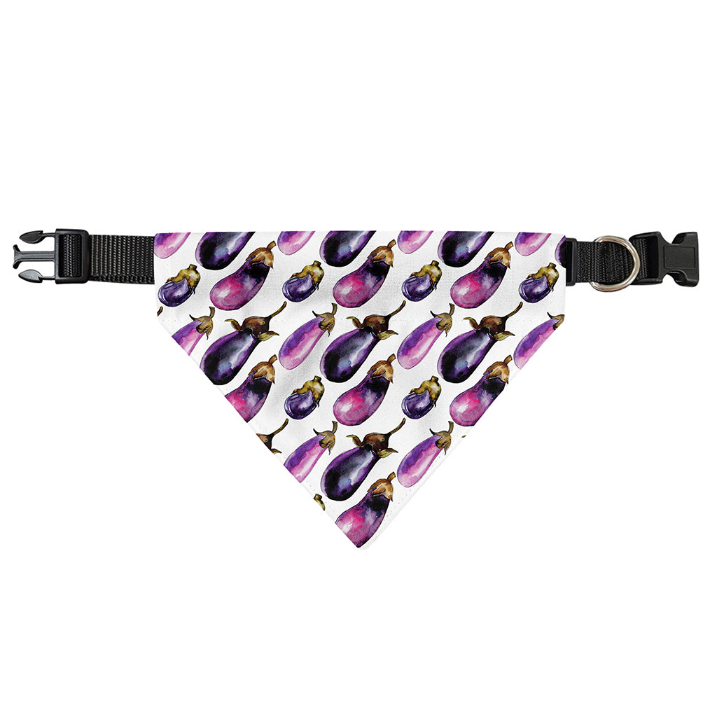 Watercolor Eggplant Pattern Print Over The Collar Dog Bandana