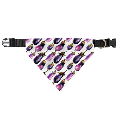 Watercolor Eggplant Pattern Print Over The Collar Dog Bandana