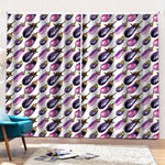 Watercolor Eggplant Pattern Print Pencil Pleat Curtains