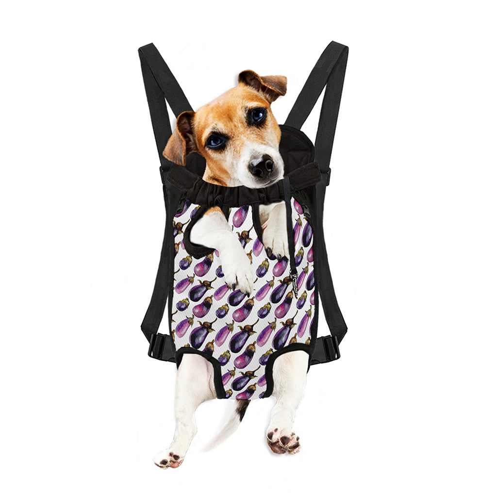 Watercolor Eggplant Pattern Print Pet Carrier Backpack