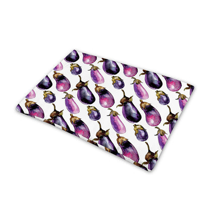 Watercolor Eggplant Pattern Print Pet Cooling Mat Cover