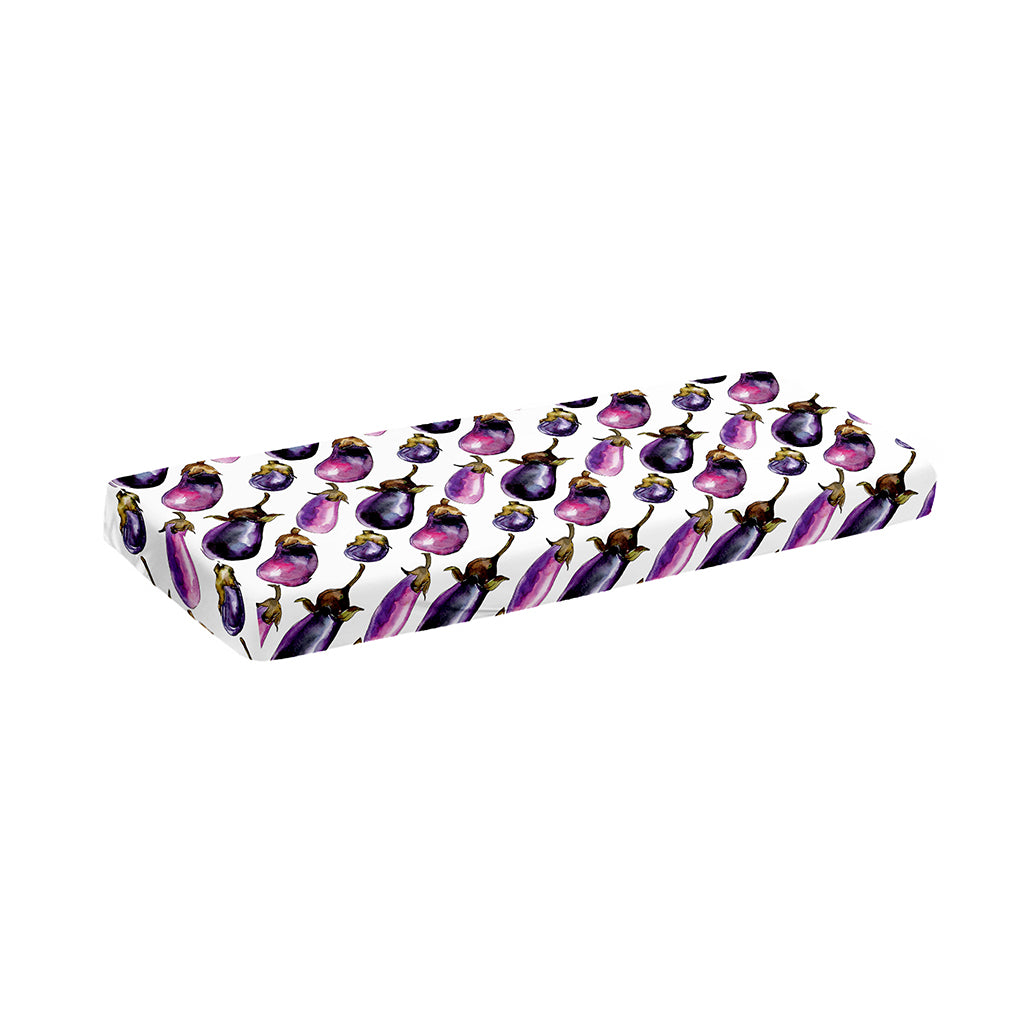 Watercolor Eggplant Pattern Print Piano Keyboard Cover
