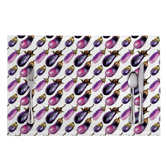 Watercolor Eggplant Pattern Print Placemat