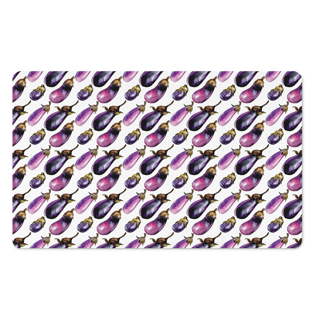 Watercolor Eggplant Pattern Print Polyester Doormat