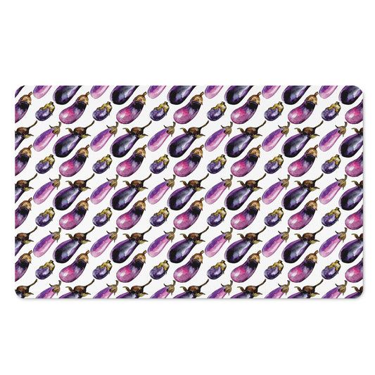 Watercolor Eggplant Pattern Print Polyester Doormat