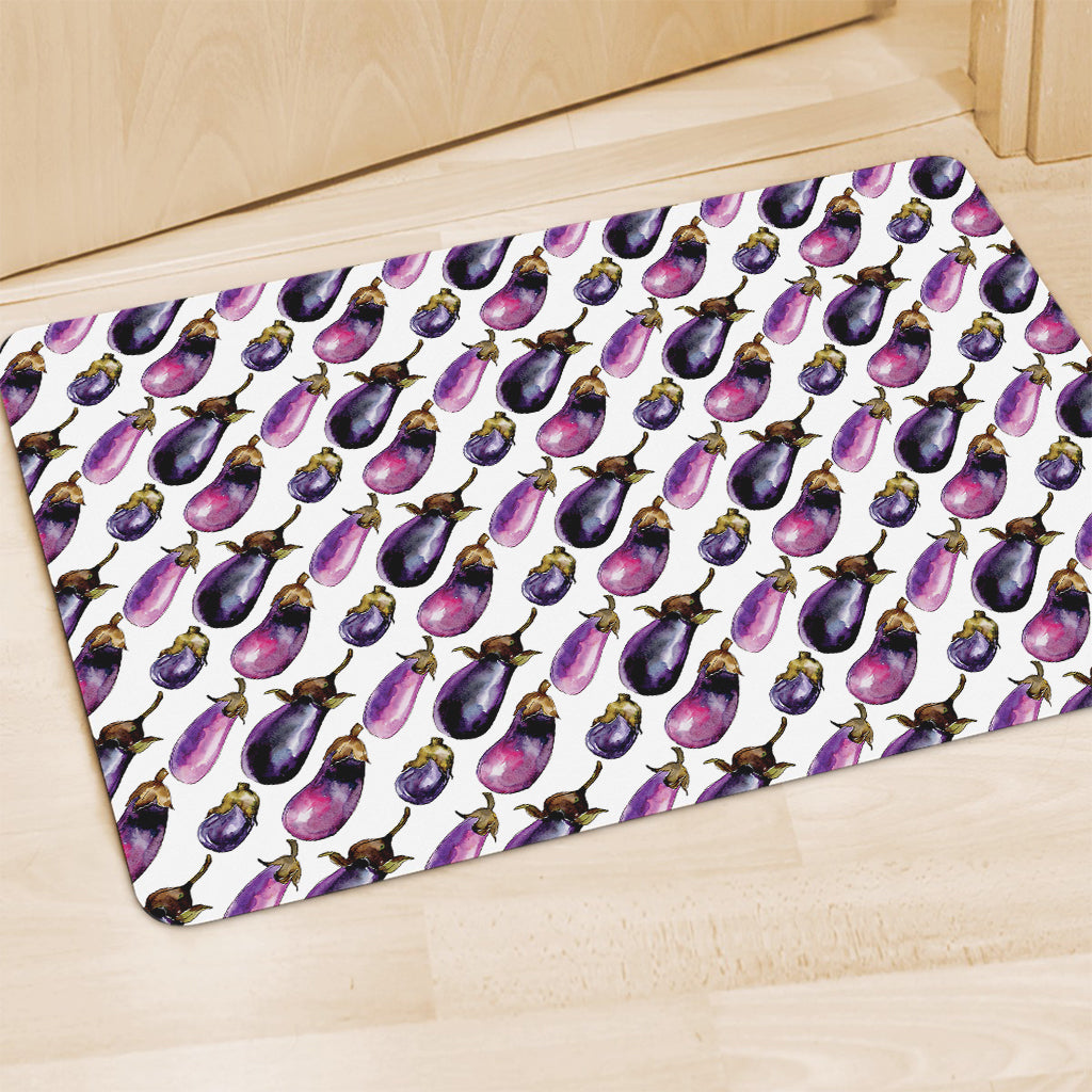 Watercolor Eggplant Pattern Print Polyester Doormat