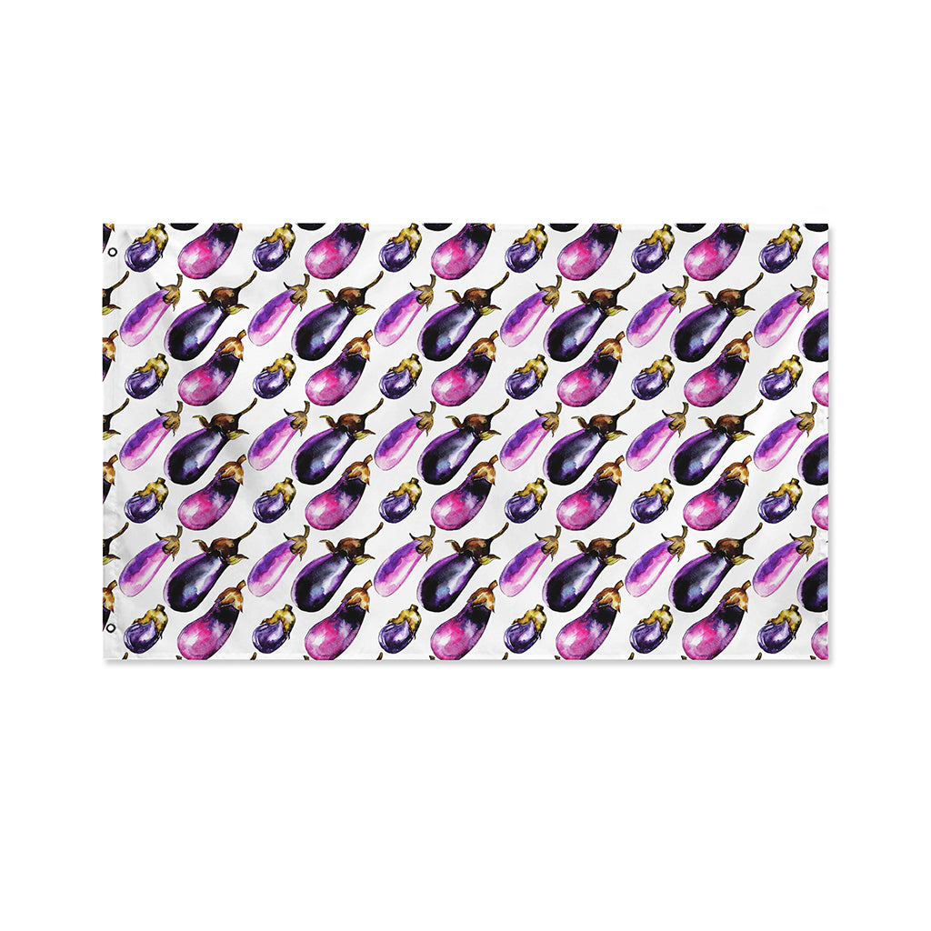 Watercolor Eggplant Pattern Print Polyester Flag