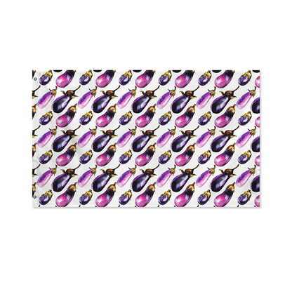 Watercolor Eggplant Pattern Print Polyester Flag