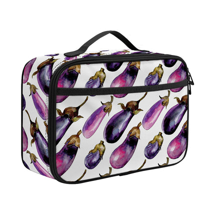 Watercolor Eggplant Pattern Print Portable Lunch Bag