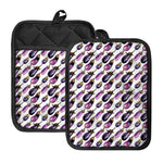 Watercolor Eggplant Pattern Print Pot Holders With Pocket